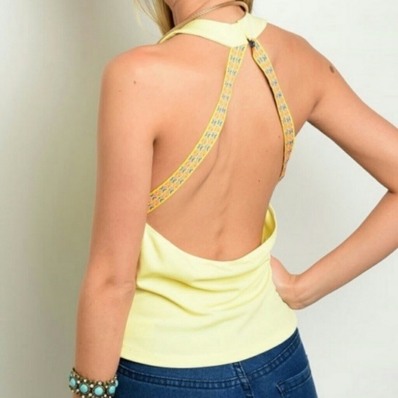 Yellow Open Back Tank - Picture 2 of 2